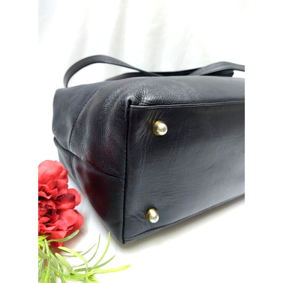 HCL Black Leather Convertible Crossbody Shoulder Bag - Vintage Made in Germany - Picture 9 of 13